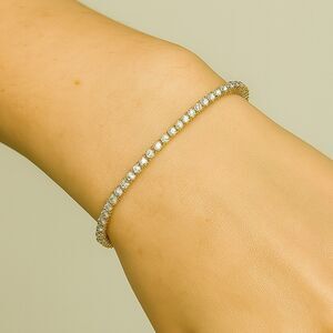 RINC Gold Vermeil Crystal Tennis Bracelet Silver Gilt